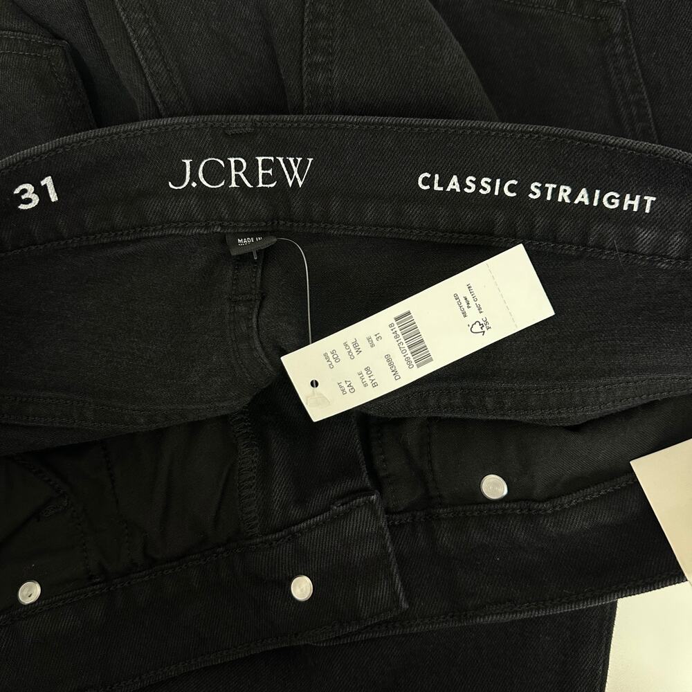 J.Crew Classic Straight Jean Washed Black Stretch High Rise Organic US 31 NWT - Picture 8 of 9
